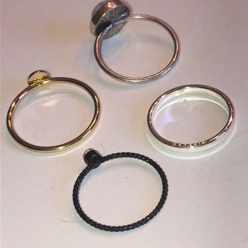 Lot of 4 Rings Boho Gold Tone Silver Tone Various Sizes